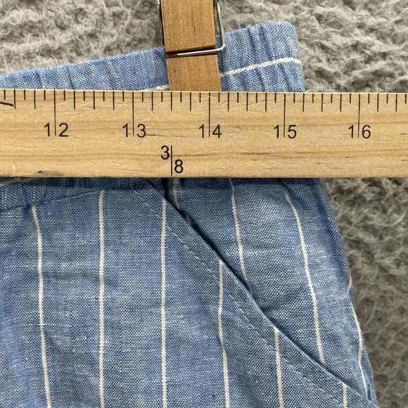 Land n Sea Linen Blend Pants Womens Medium Capri Blue Coastal Boho Chic Academia - Picture 2 of 11